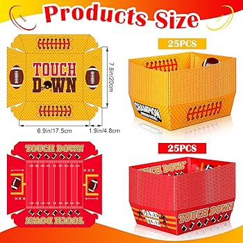 50 Pcs Football Party Decorations Football Paper Food Trays in My Football Era Football Disposabl... | Amazon (US)