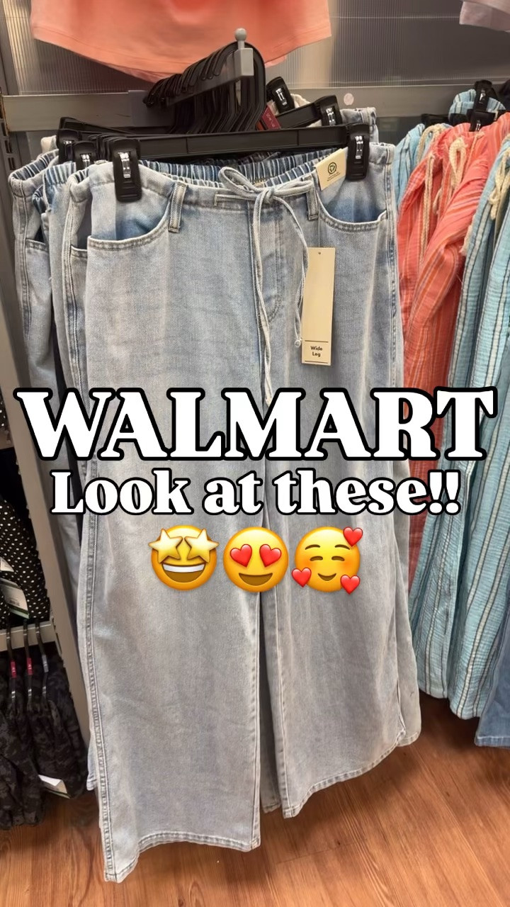 These are just the cutest!!! super soft wide leg denim, tie waist with stretchy back $17

Walmart
No boundaries

#walmartpartner #walmartfinds #denim #pants everydaystyle
