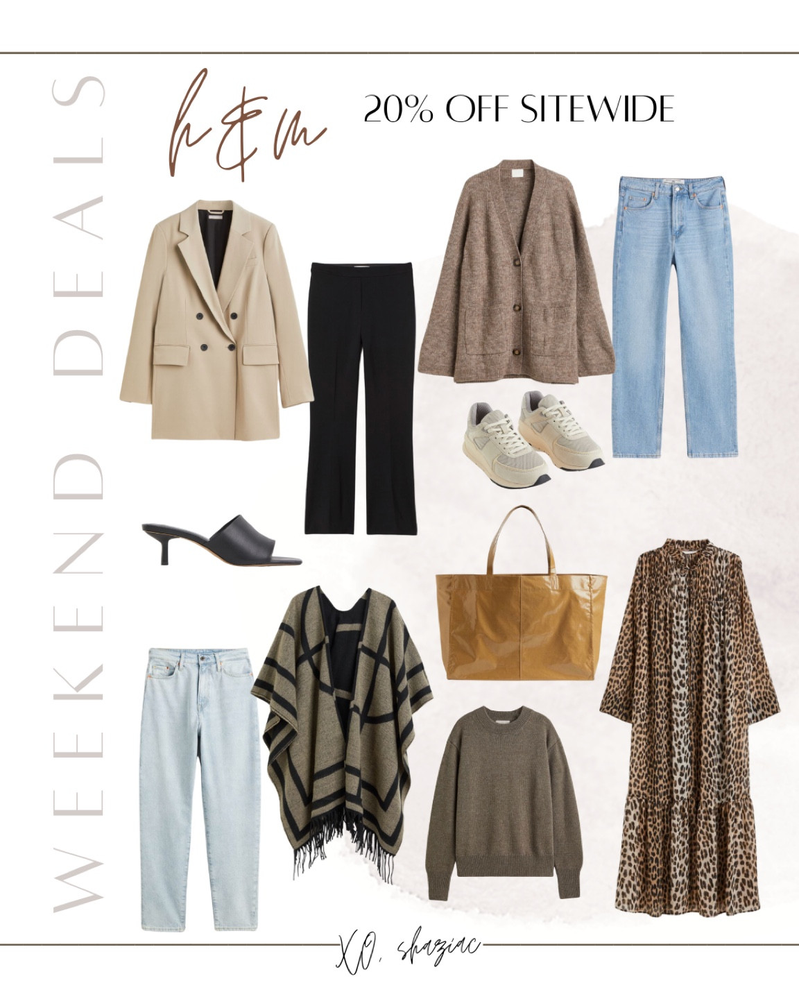 H&M 20% off site wide. 

Fall fashion. Cardigan. Leopard dress. Blazer, poncho. Mom jeans. 

#LTKeurope #LTKstyletip #LTKunder50