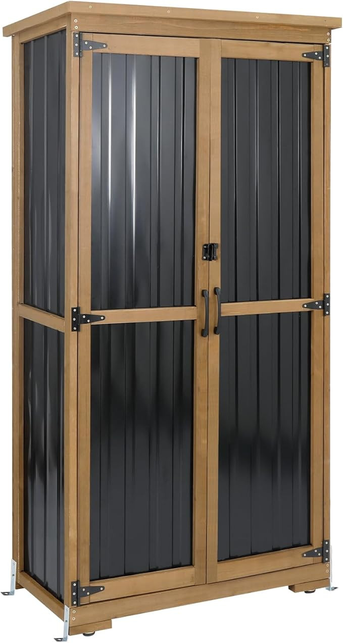 Outdoor Storage Cabinet Waterproof with Shelves, Small Storage Shed, Vertical Tall Patio Backyard... | Amazon (US)