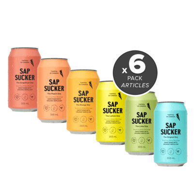 Sapsucker Sparkling Water Sweetened with Organic Maple Sap Variety Bundle | Well.ca