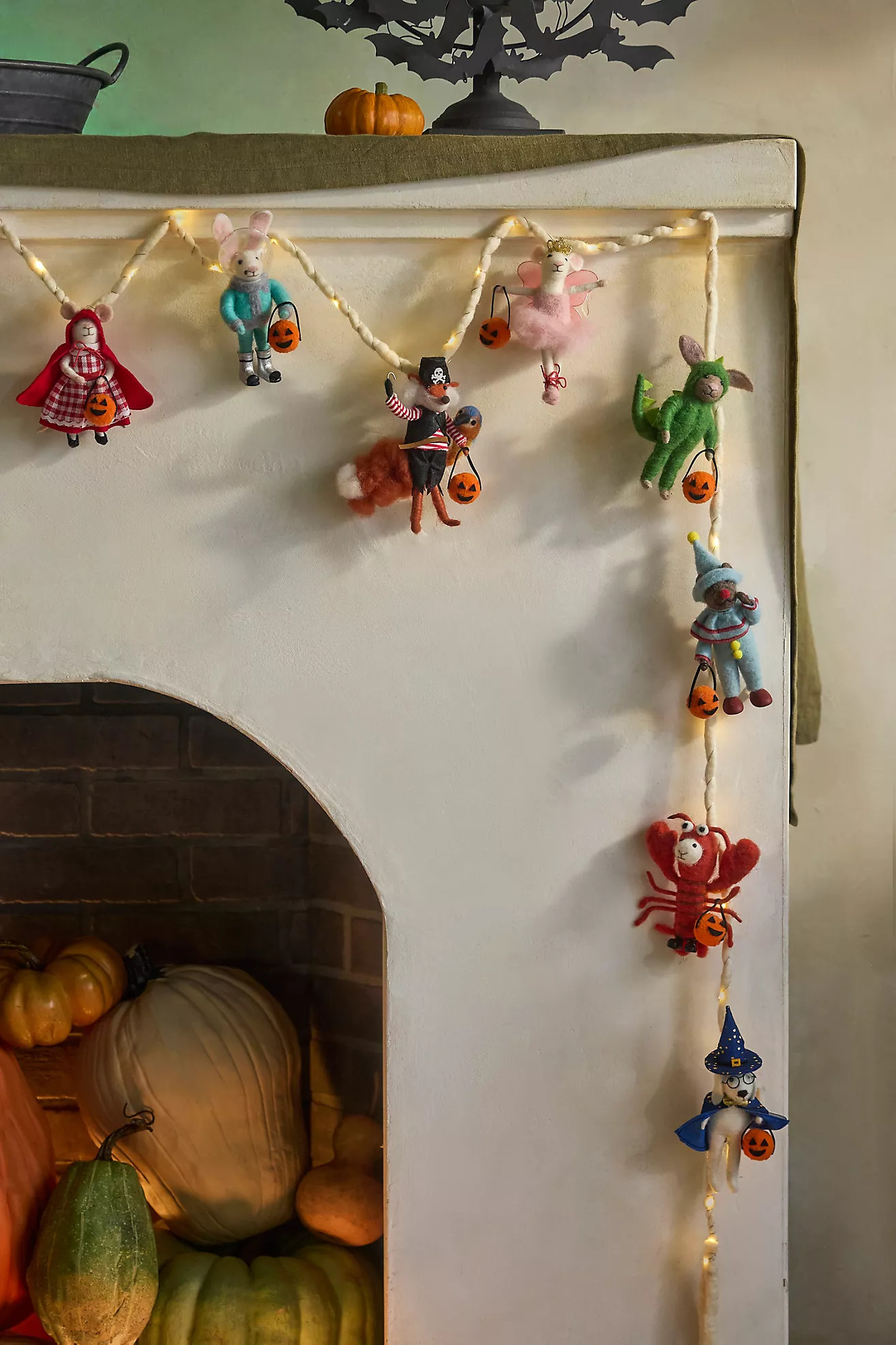 Terrain Halloween Parade Illuminated Felt Critter Garland | Anthropologie (US)