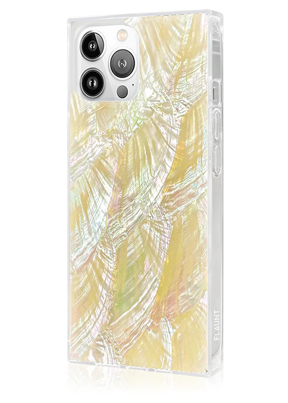 SQUARE® Butter Yellow Mother of Pearl iPhone Case | FLAUNT