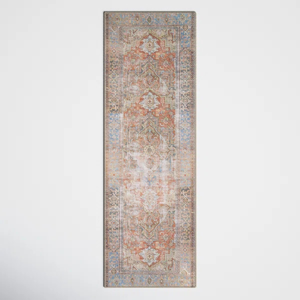 Skye Performance Terracotta/Blue/Sage Green Rug | Wayfair North America
