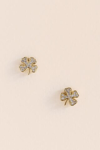 Anna 14k Dipped Clover Studs | Francesca's