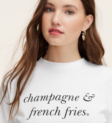 [Size XS] Katie Spade New York  x Target Champagne 🍾 & French Fries Tshirt | eBay US