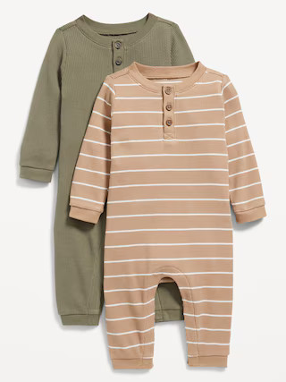 Long-Sleeve Thermal-Knit Henley One-Piece 2-Pack for Baby | Old Navy (US)