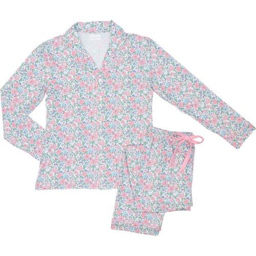 Ladies Pink And Blue Liberty Print Pajamas | Cecil and Lou