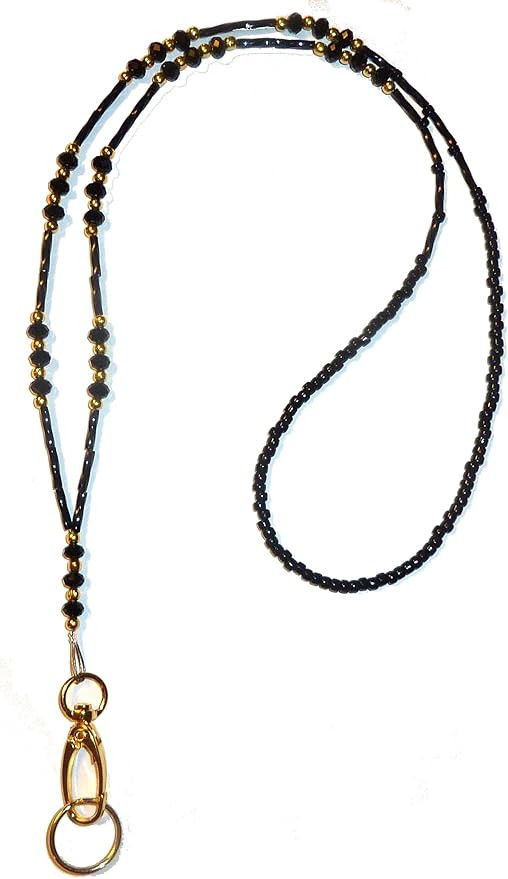 Crystal Bling Women's Beaded Lanyard, for ID Badge Card Holder Teacher Cruise Keys Keychain Phone | Amazon (US)