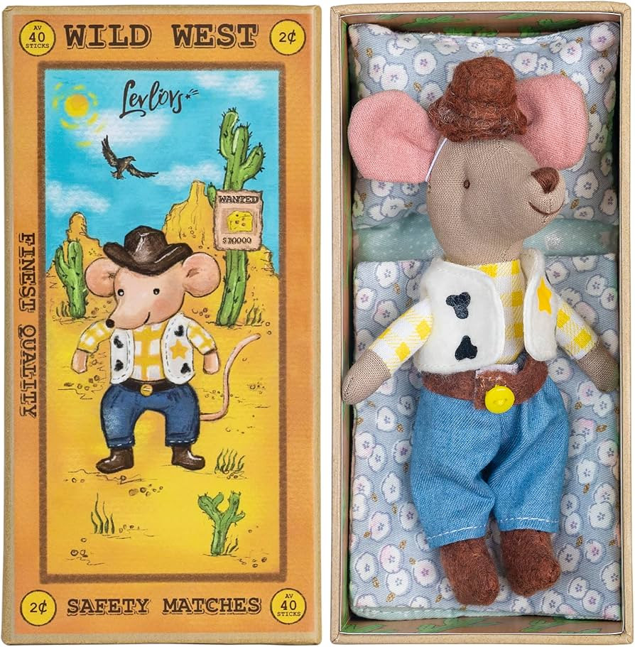 LEVLOVS Mouse in a Matchbox and Friends Danish Design Toy Baby Registry Gift Cowboy Mouse PlushTo... | Amazon (US)