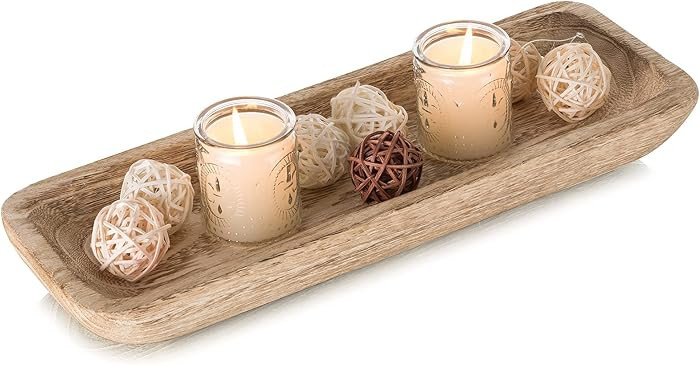 Romadedi Decorative Bowls for Home Decor, Wooden Dough Bowl for Decor, 16" Large Wood Bowl for Ki... | Amazon (US)