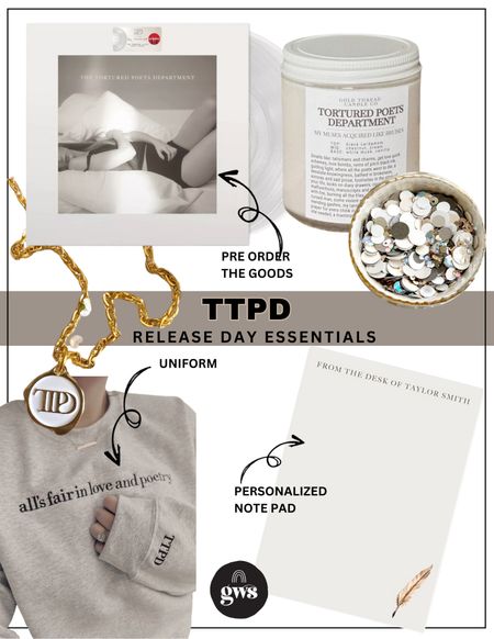 Are you ready for #ttpd on Friday! We are so excited to dive into the 11th album from#taylorswift we are making sure we are ready. You have to have the appropriate uniform to wipe your tears and of course the themed confetti and glittered quill to write with 

#LTKparties #LTKGiftGuide #LTKstyletip