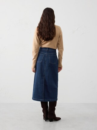 Denim Pleated Maxi Skirt | Banana Republic Factory