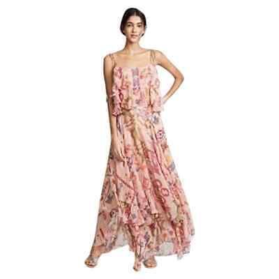 HEMANT AND NANDITA 100% silk ENNA MAXI FLORAL DRESS IN PEACH XS  | eBay | eBay US