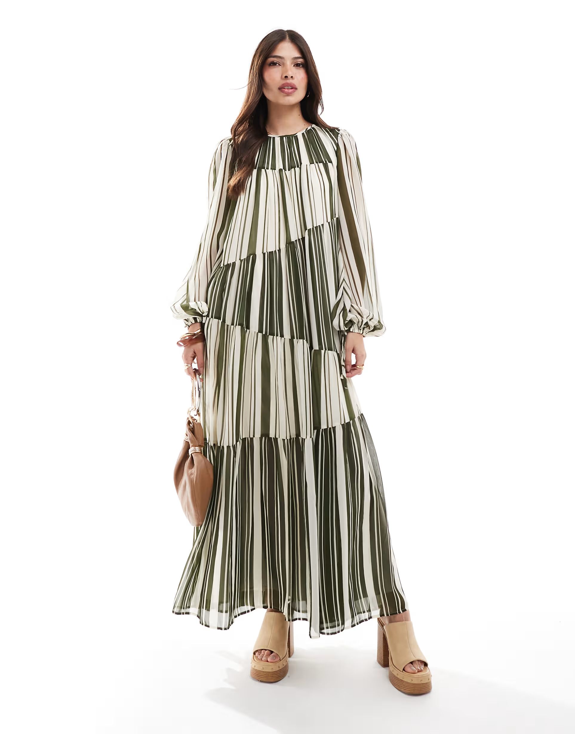 ASOS DESIGN mixed stripe print smock maxi dress | ASOS | ASOS (Global)