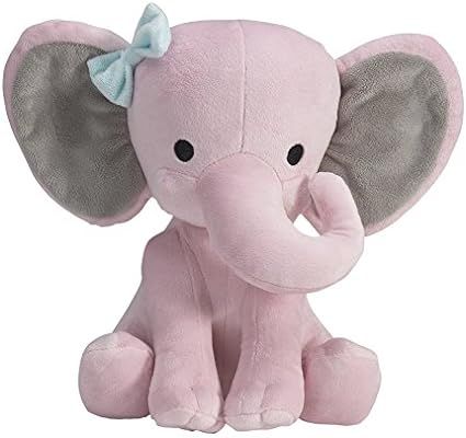 Bedtime Originals Twinkle Toes Pink Elephant Plush, Hazel | Amazon (US)
