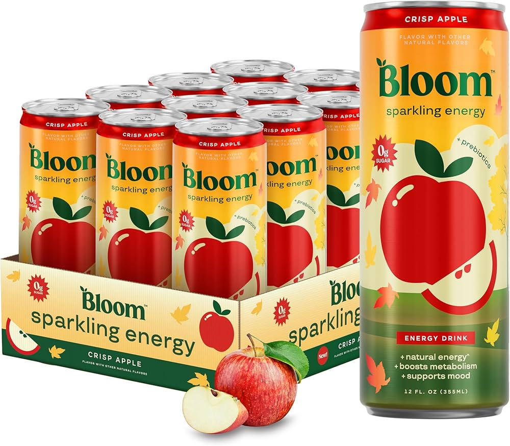Bloom Nutrition Sparkling Energy Drink - Natural Caffeine, Zero Sugar, 180mg Caffeine - Antioxida... | Amazon (US)