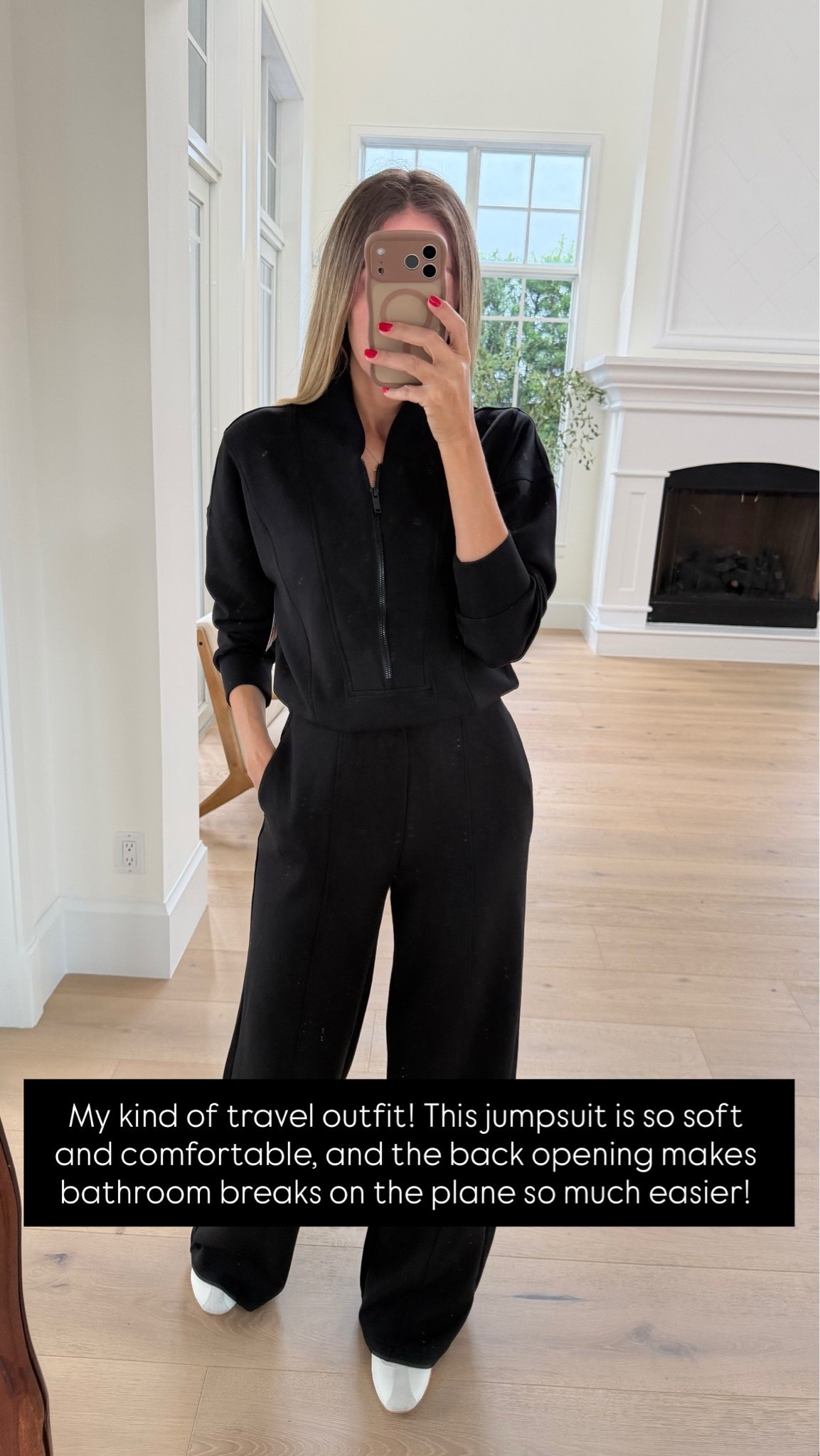 My kind of travel outfit ✈️ This jumpsuit is so soft and comfortable, and the back opening makes bathroom breaks on the plane so much easier. Runs true to size, I’m wearing size small in the long version, and I’m 5’9” for your reference. Use code ALINEXSPANX for 15% off first purchase and free shipping.
#SpanxPartner @Spanx

#LTKootd #LTKOver40 #LTKU
