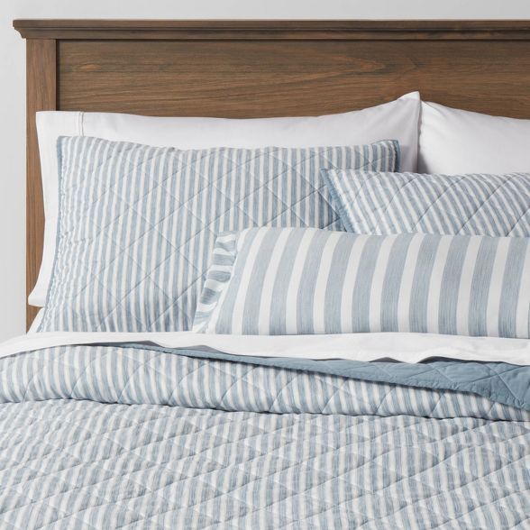 Connelly Stripe Quilt Set Blue - Threshold™ | Target