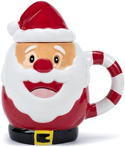 ESNCHMG-ST-2PK Jolly Red Santa Claus Christmas Character 17 ounce Glossy Ceramic Coffee Tea Cup M... | Amazon (US)