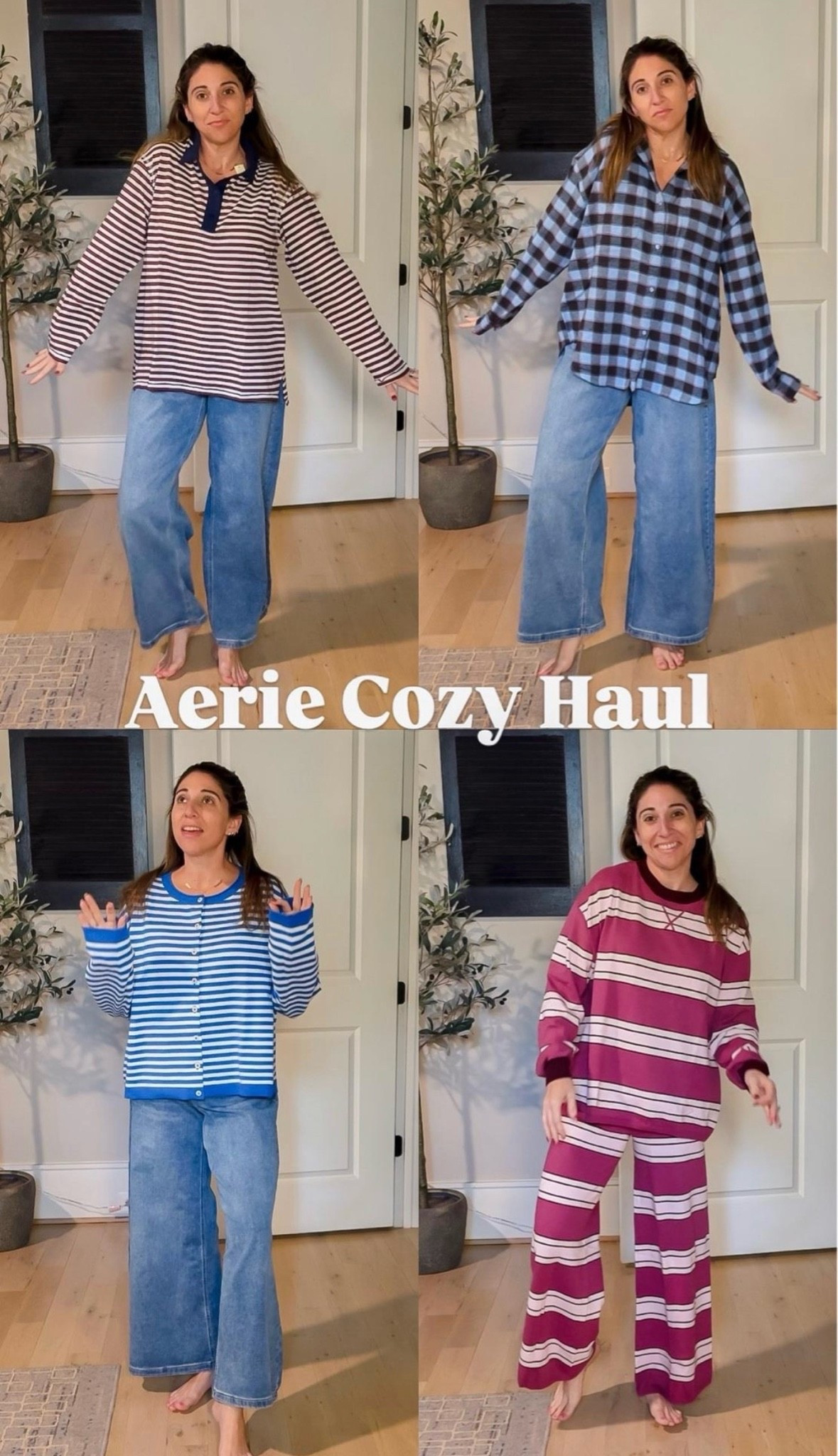 Aerie is killing it in the cozy, cool weather,  lounge wear department! Top left top and bottom right top are size S (very oversized fits) and everything else you see is a size M

#LTKvlog #LTKSaleAlert #LTKMidsize

#LTKootd #LTKgrwm #LTKSeasonal