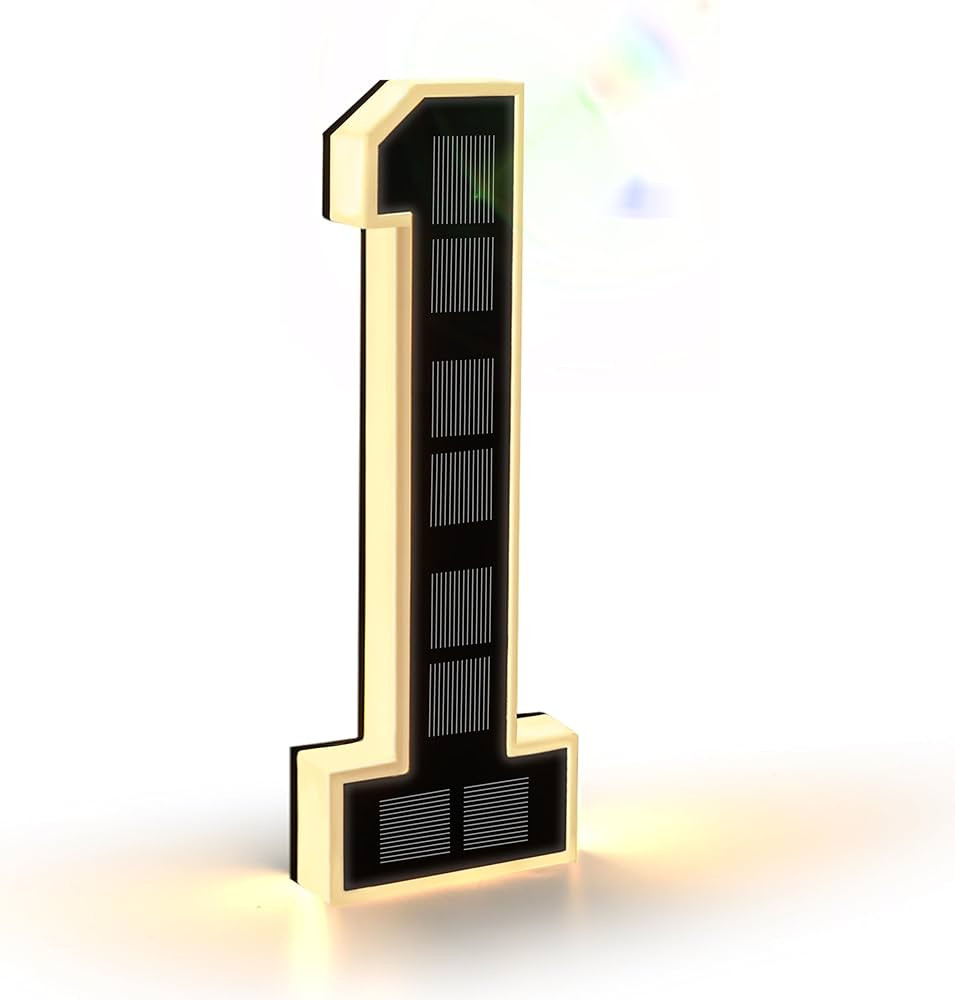 ISUNMEA 9 Inch Solar Lighted House Numbers for Outside, Light Up Waterproof LED Address Numbers S... | Amazon (US)