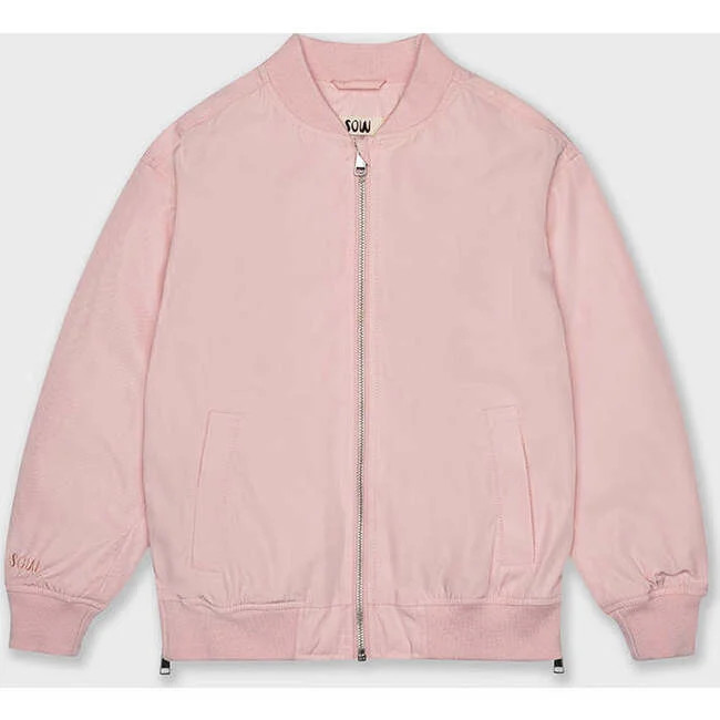 SOW Kids | Bomber Jacket w/ Side Zips, (Rose Pink, Size 10-11Y) | Maisonette | Maisonette