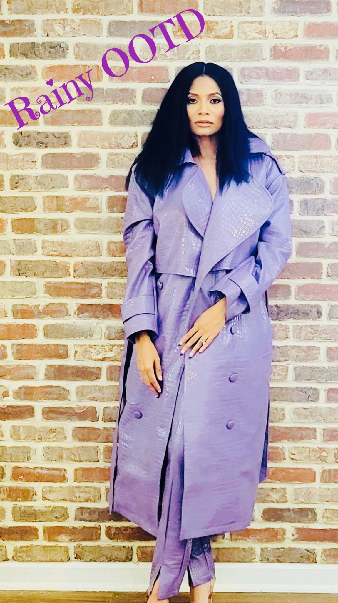 A rainy #OOTD #FauxLeather look 💜.

#LTKunder100 #LTKstyletip #LTKworkwear