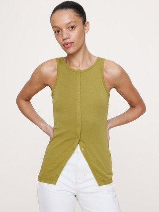 Airy Cotton Snap-Front Tank | Banana Republic (US)
