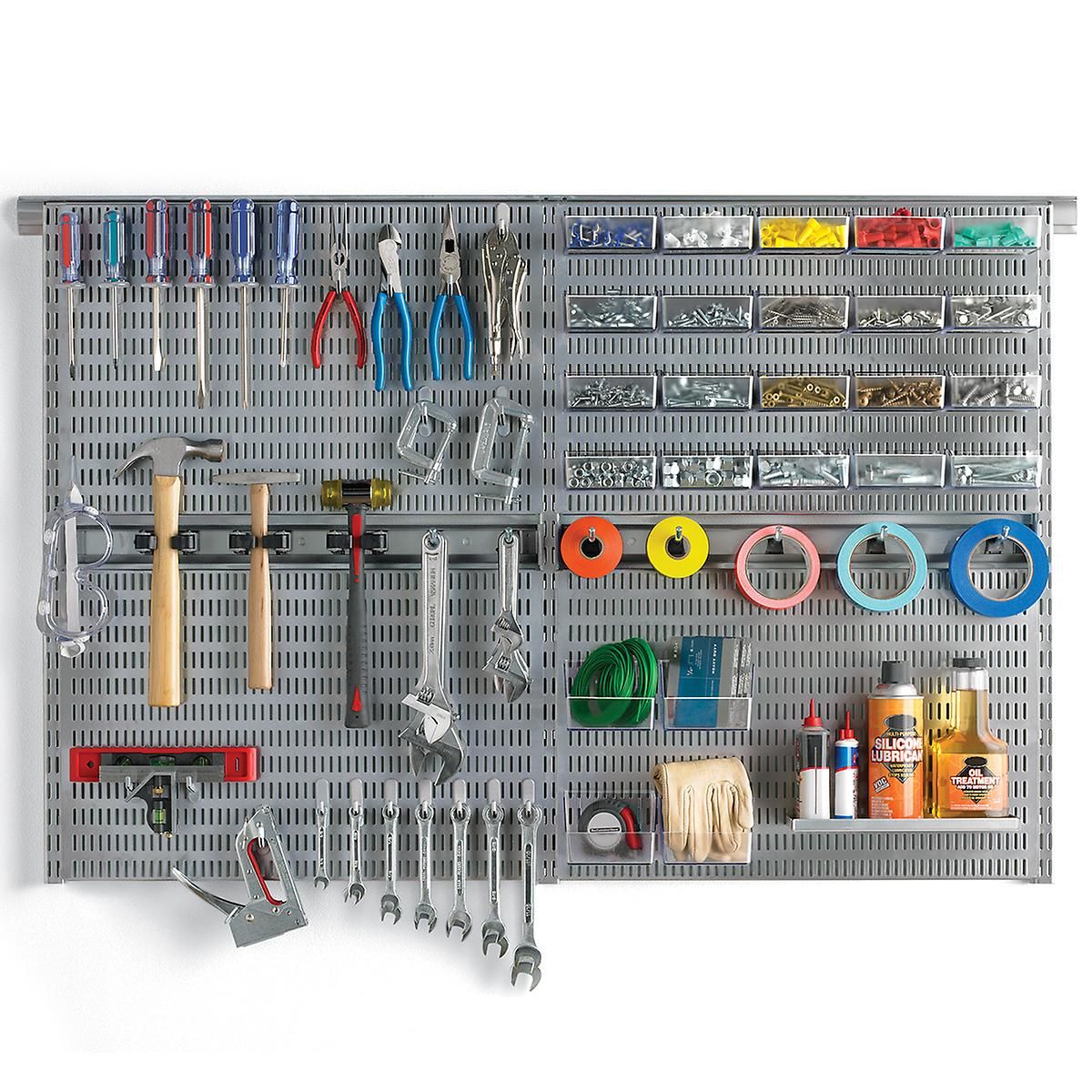 Platinum Elfa Utility Workshop Organizer Pegboard | The Container Store