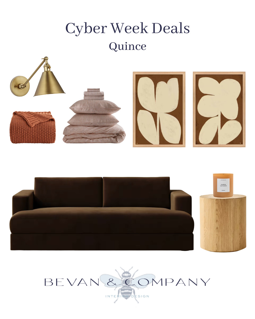 Cyber Week starts on November 17, which means you don't have to wait for Black Friday or Cyber Monday to get your holiday shopping started! We've put together a gift guide of our favorite items from Quince, ranging from sofas to throw blankets to wall art and more. Happy shopping (and gifting)! 	 

 

#LTKCyberWeek #LTKGiftGuide #LTKHome