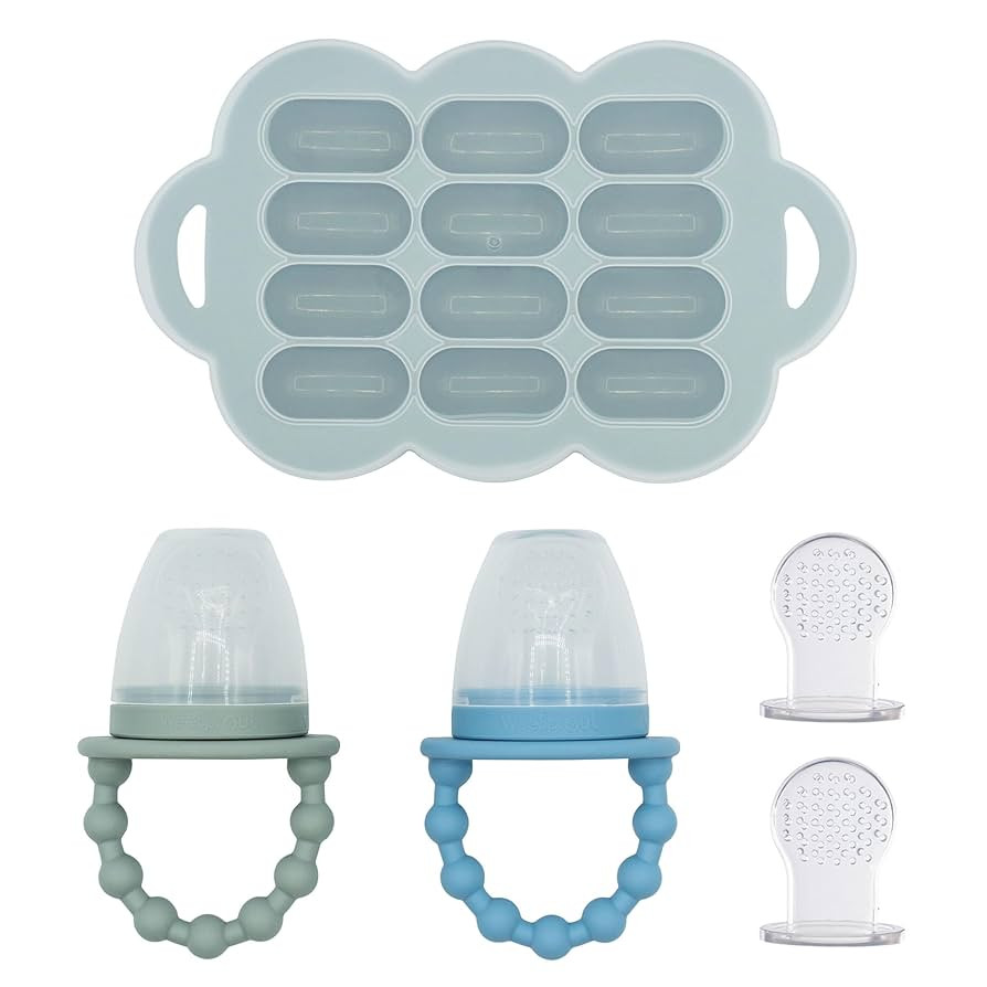 WeeSprout Baby Food Feeder Set - 2 Silicone Feeders & Reusable Freezer Tray with Lid - BPA-Free F... | Amazon (US)