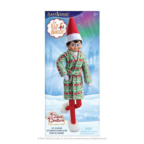 The Elf on the Shelf Claus Couture Snuggly Robe and Slippers Set – Cozy Holiday Outfit Clothes for Your Scout Elf - Ideas for Elf | Amazon (US)