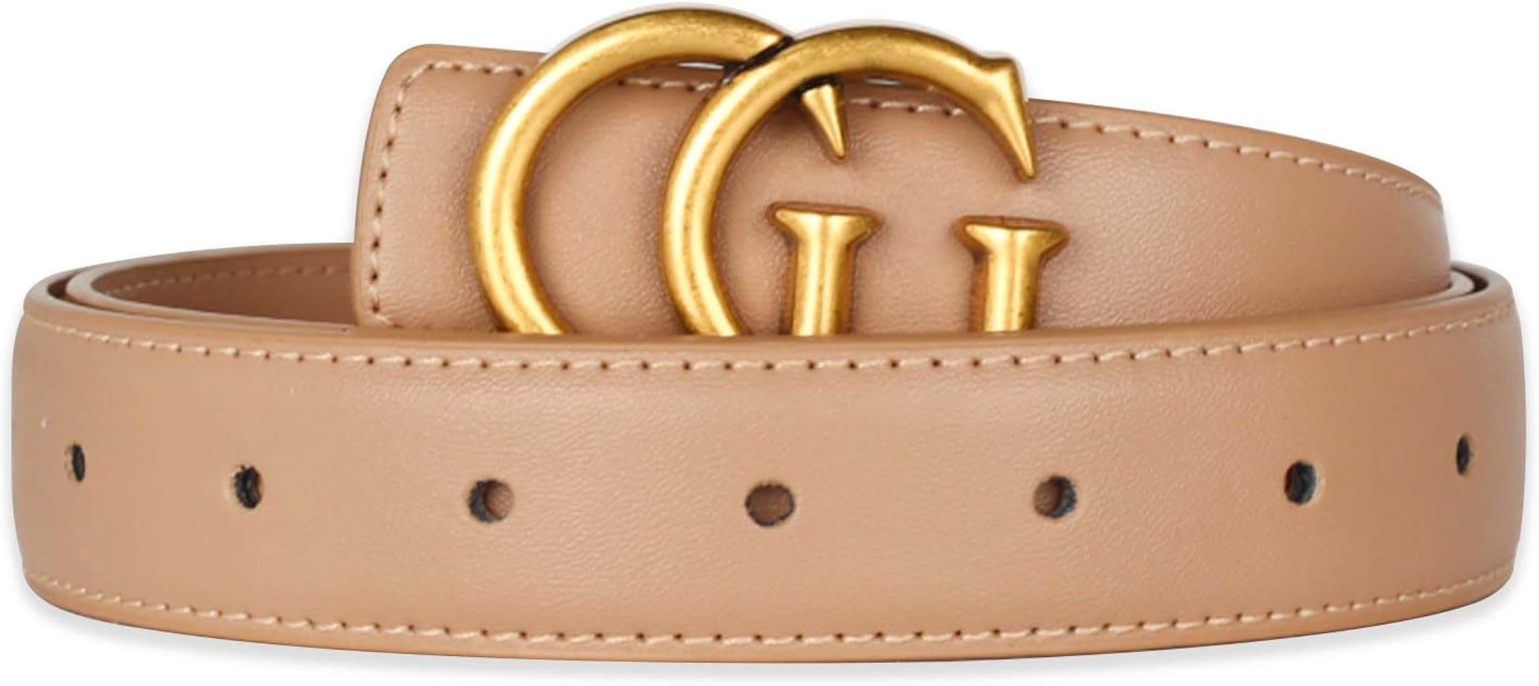 Women's Leather Belt with Buckle - Ideal for Dresses, Jeans, and Coats | Amazon (US)