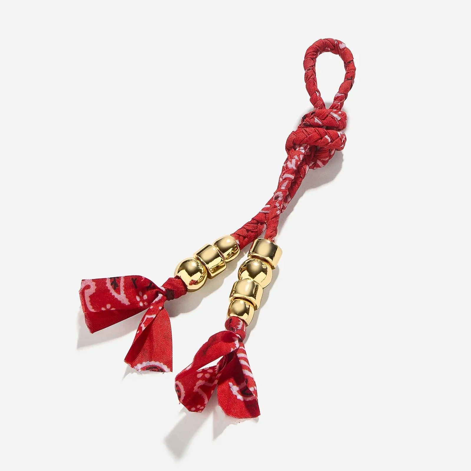 Braided Bandana Bag Charm - Red | BaubleBar