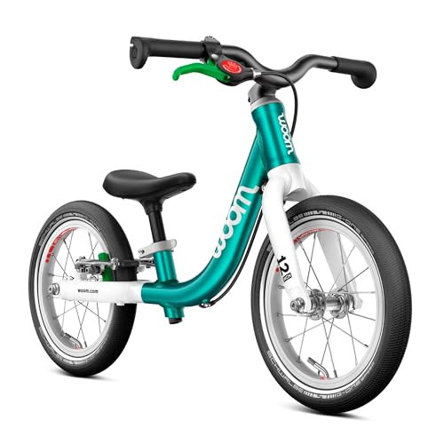 woom GO 1 Balance Bike for Toddlers 18 Months to 3.5 Years Old, 12-Inch Lightweight Bicycle with Handbrake & Steering Limiter for Boys & Girls - Metallic Turquoise | Amazon (US)