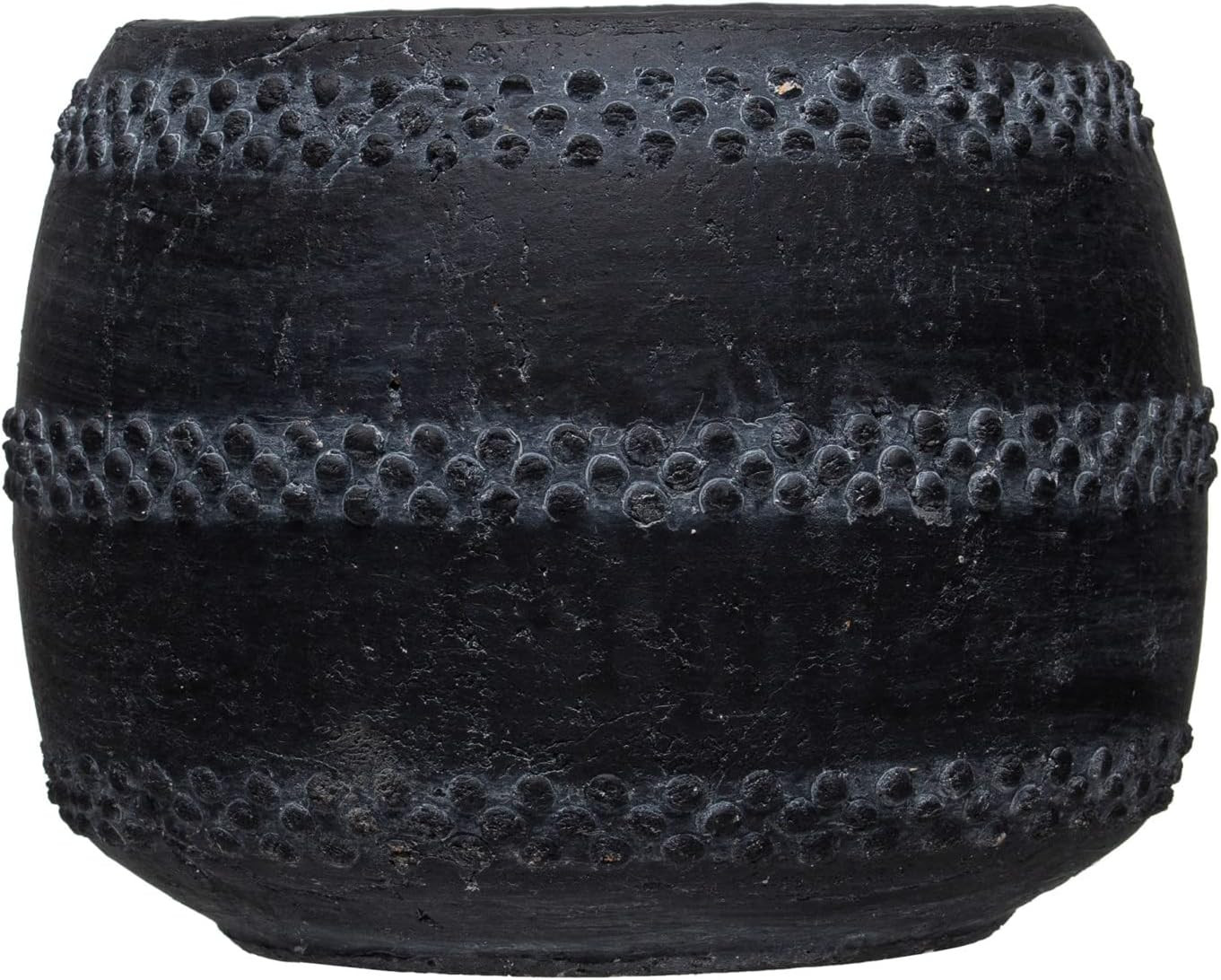 Creative Co-Op Terracotta Raised Dots, Distressed Black Pots and Planters, 8" L x 8" W x 6" H | Amazon (US)