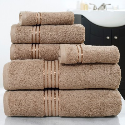 Lavish Home 6PC Cotton Bath Towel Set, Taupe | Target