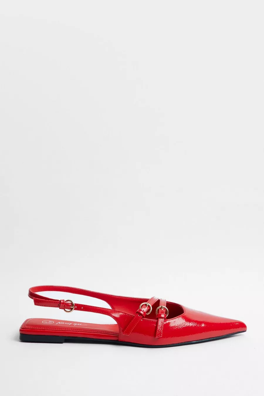 Faux Leather Double Strap Sling Back Court Ballerina Flats | Nasty Gal US
