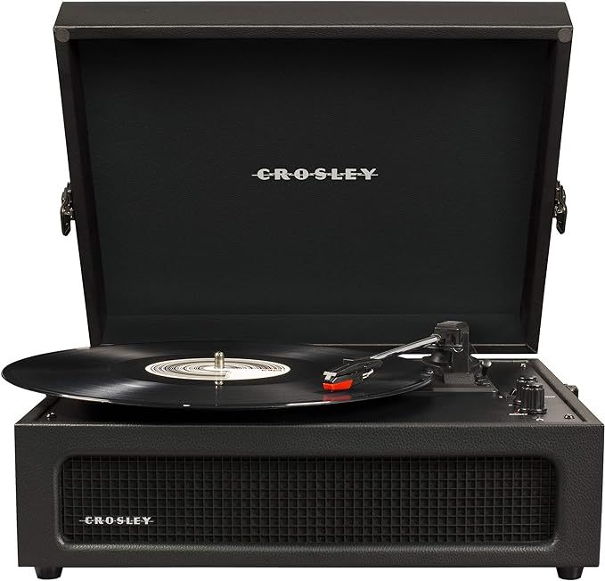 Crosley CR8017A-BK Voyager Vintage Portable Vinyl Record Player Turntable with Bluetooth Receiver... | Amazon (US)