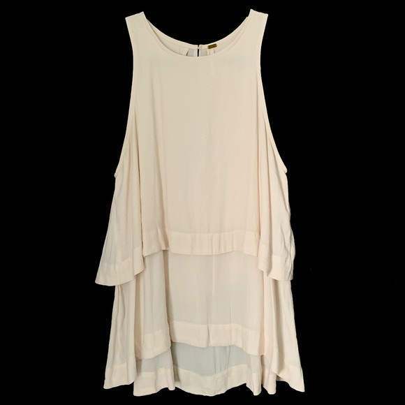 Free People Cream Layered Flowy Tank Top | Poshmark