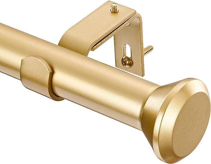 Heavy Duty Curtain Rods for Windows 48 to 84 Inches, 1 Inch Gold Curtain Rods for Bedroom, Living... | Amazon (US)
