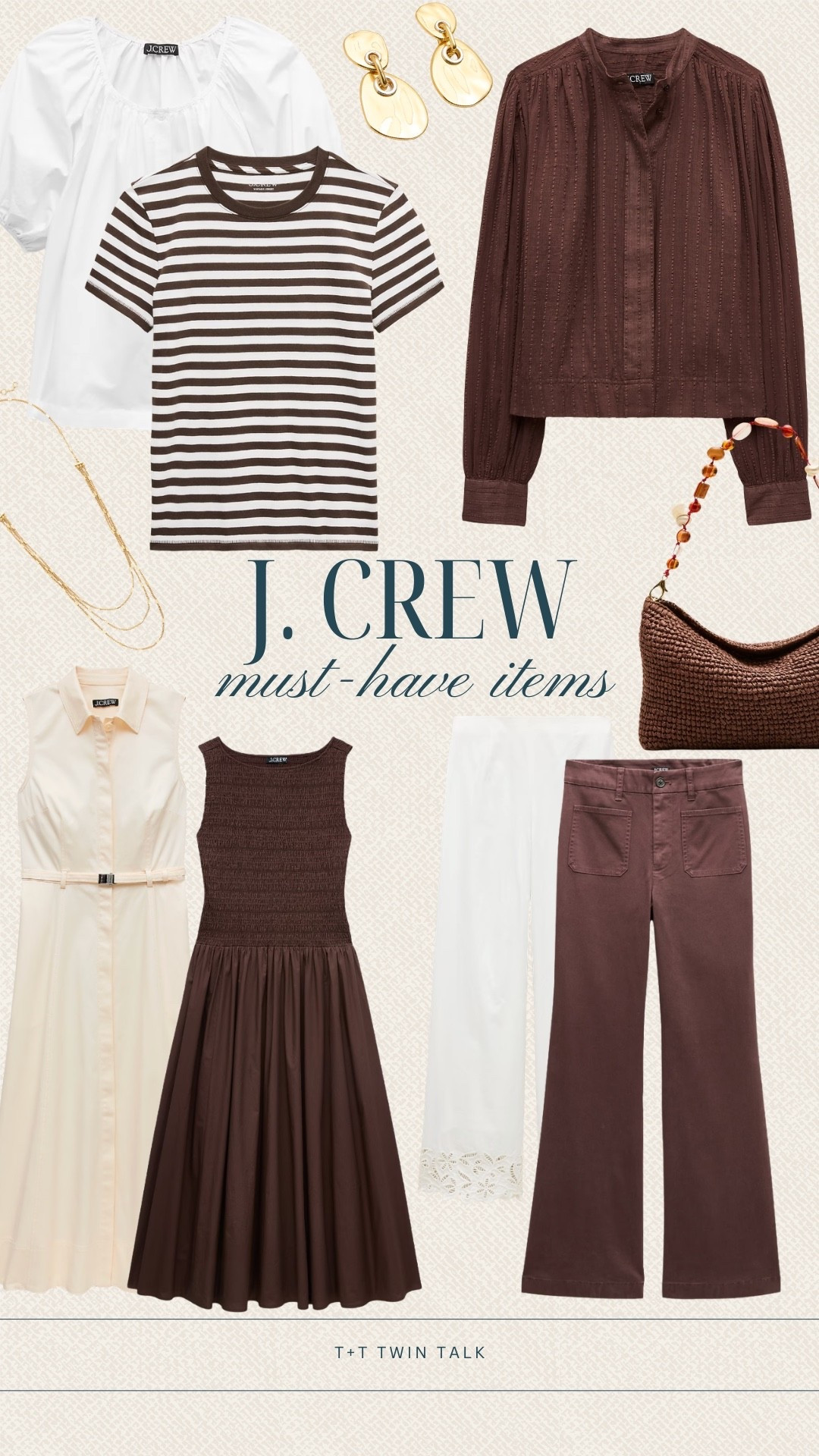 J.Crew finds we’re excited to add to our fall wardrobes! We’re loving the rich chocolate tones paired with ivory, classic stripes and pretty textures throughout these pieces. From casual layers to feminine dresses, these styles are so easy to wear and mix together.

#LTKSeasonal #LTKOver40 #LTKMidsize