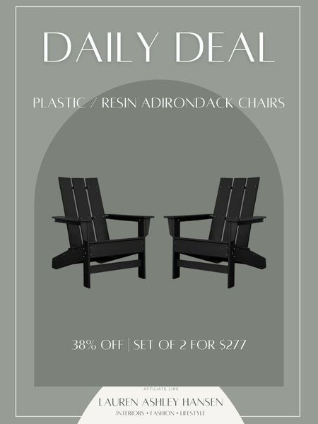 If you’re looking for Adirondack chairs, this set is on sale at Wayfair right now! 38% off for a set of two, and made of resin too! 

#LTKsalealert #LTKhome #LTKSeasonal