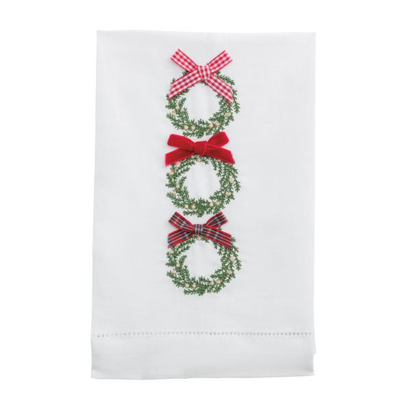 Wreath Embroidery Towel | Mud Pie