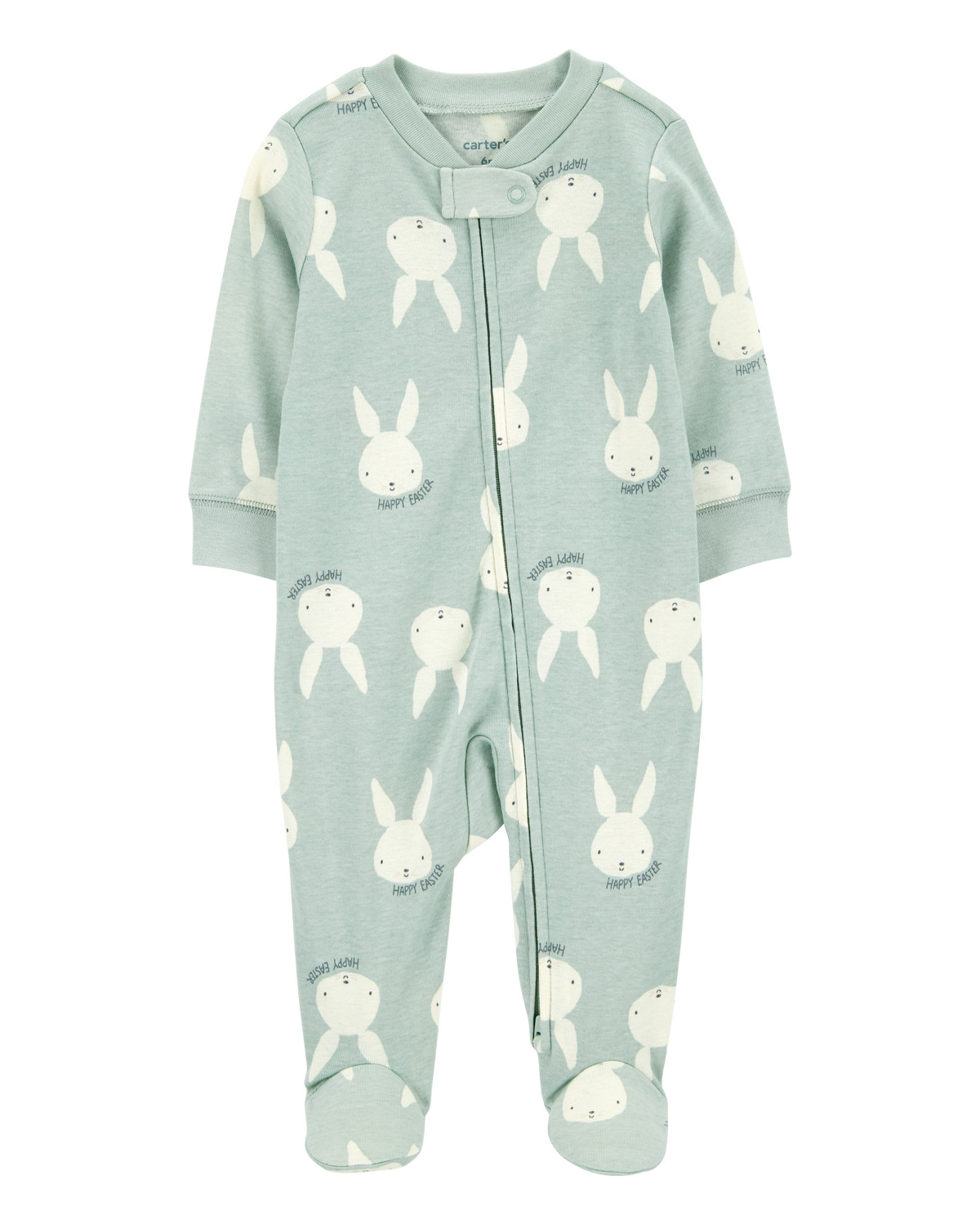 Baby Bunny Cotton Sleep & Play Pajamas - Green | Carter's Inc