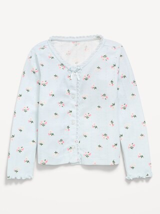 Long-Sleeve Pointelle Button-Front Top for Toddler Girls | Old Navy (CA)