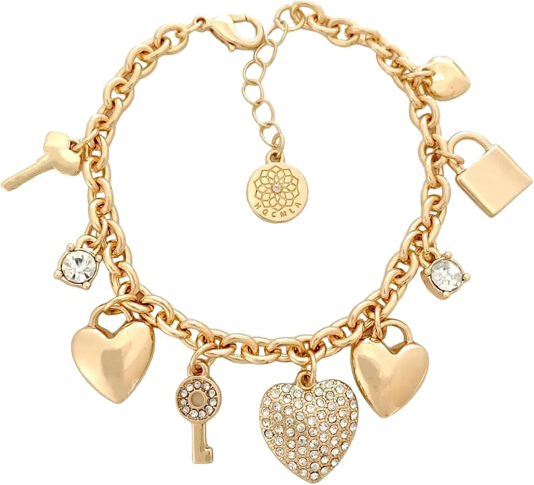 LFE Gold Plating Shell Butterfly Diamond Jewerly Necklace |Heart Key charm Bracelet CZ |Flower Tw... | Amazon (US)
