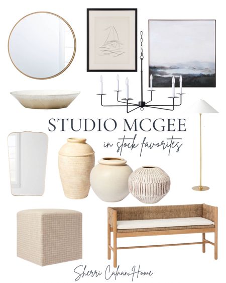 Studio McGee Target in stock favorites!  Bench, wall art, wall mirror, vase, ottoman 

#LTKhome #LTKsalealert #LTKunder100