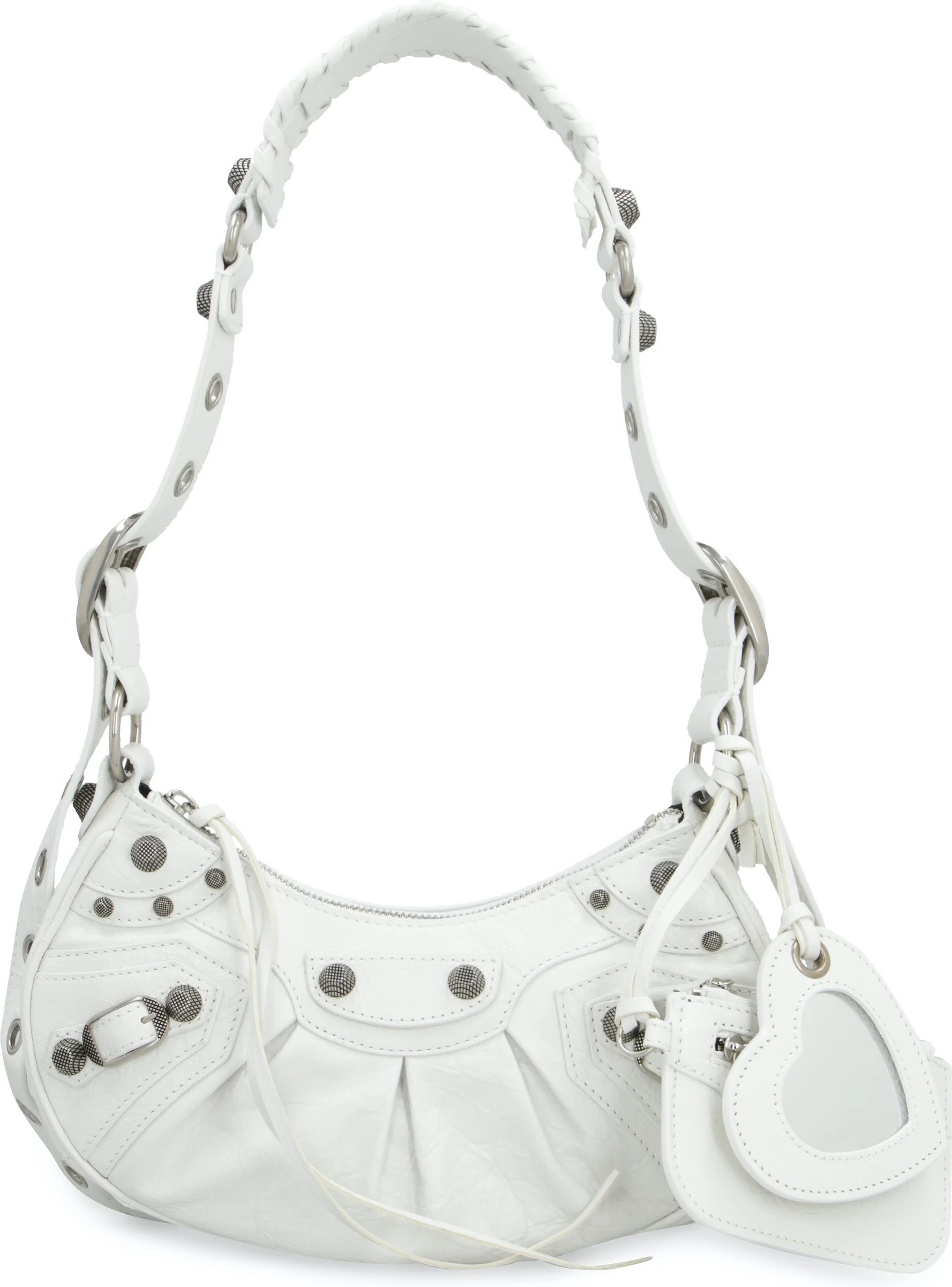 Balenciaga Women's Le Cagole Xs Leather Shoulder Bag in White | Size UNICA | 6713091VG9Y | LOZURI